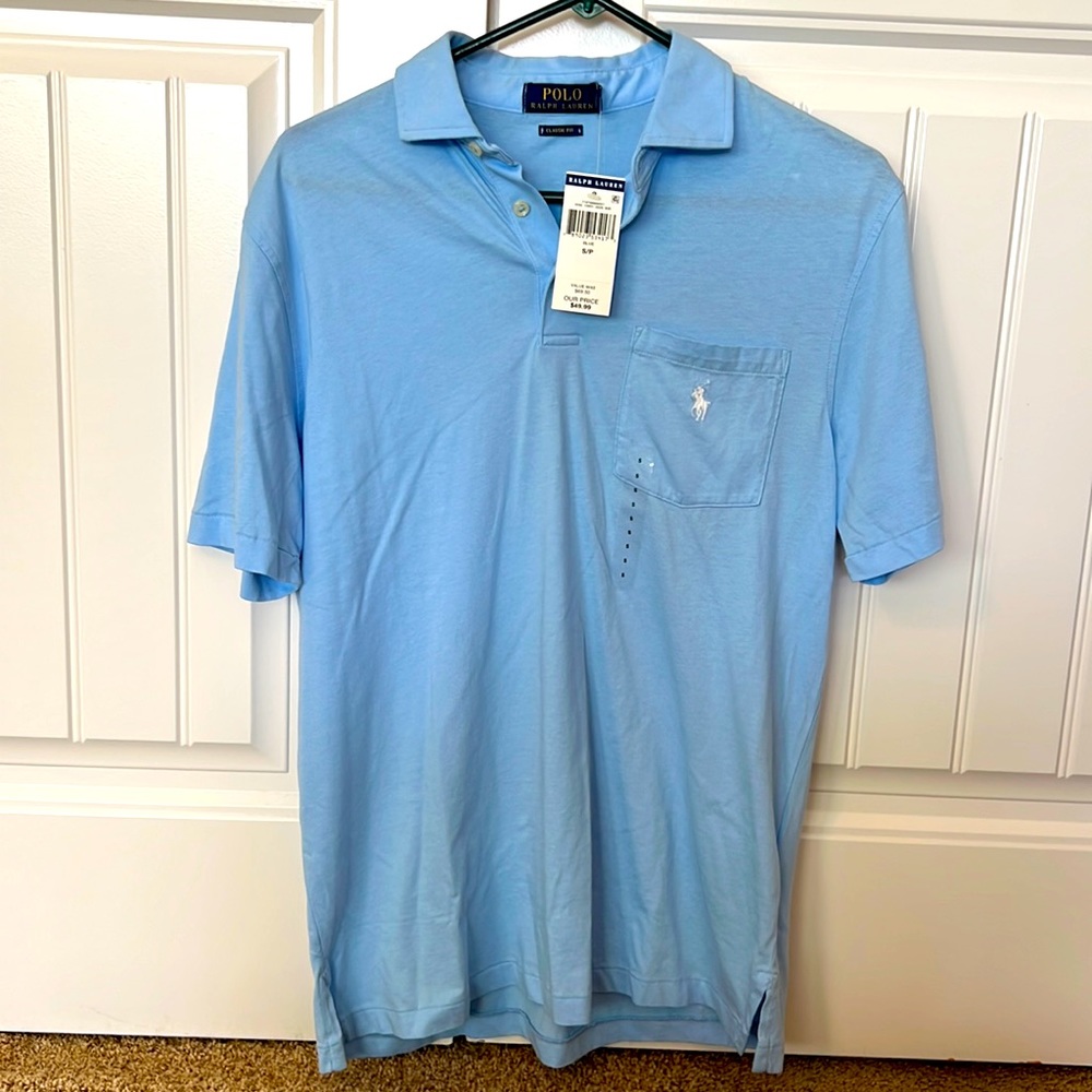 Brand New w Tags Polo by Ralph Lauren Men Polo Small Classic Fit Light Blue